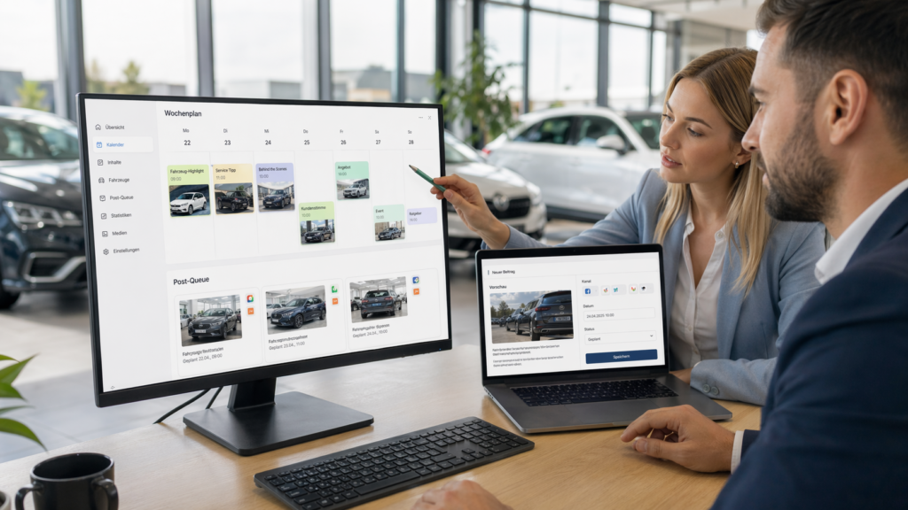 Wochenplan und Post-Queue im Autohaus: Inhalte und Fahrzeuge im Überblick