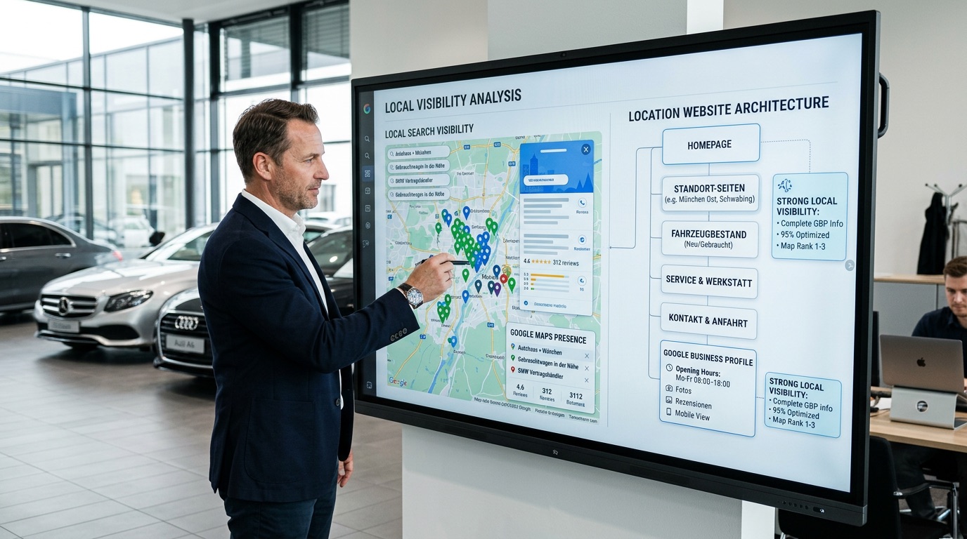 Lokale SEO für Autohäuser: Warum Standortseiten mehr leisten müssen