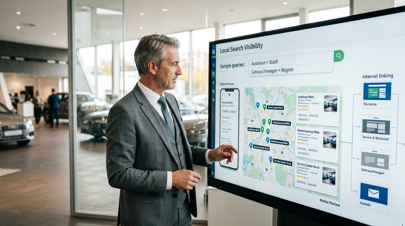 Lokale SEO für Autohäuser: Warum Standortseiten mehr leisten müssen