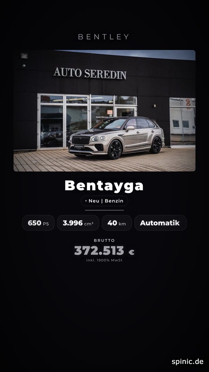 Bentley Bentayga als digitale Premium-Präsentation