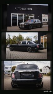Rolls-Royce Phantom in einer Premium-Präsentation mit Fahrzeugdaten