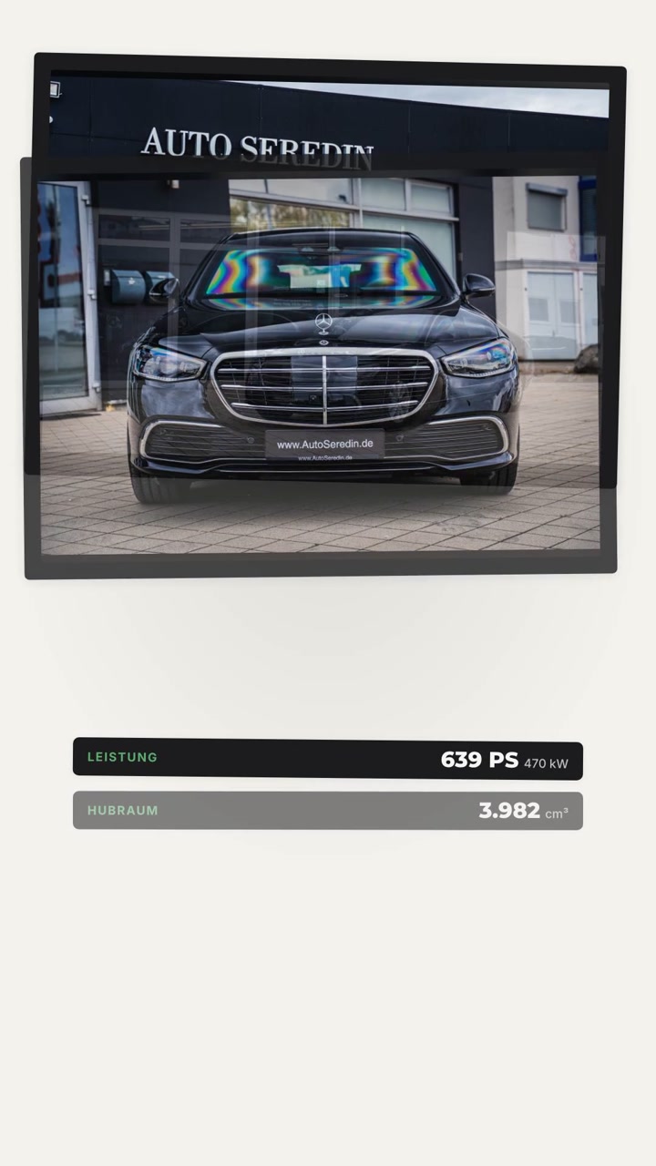 Mercedes-AMG GT 63 S als helle Datenkarten-Präsentation