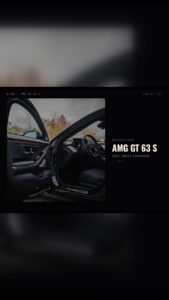Dunkle Präsentationsvorlage für den Mercedes-Benz AMG GT 63 S