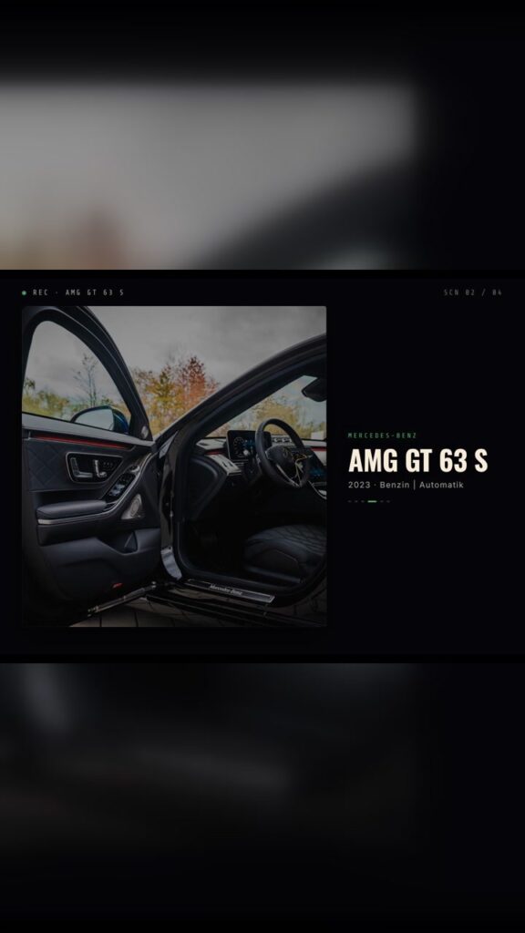 Dunkle Präsentationsvorlage für den Mercedes-Benz AMG GT 63 S