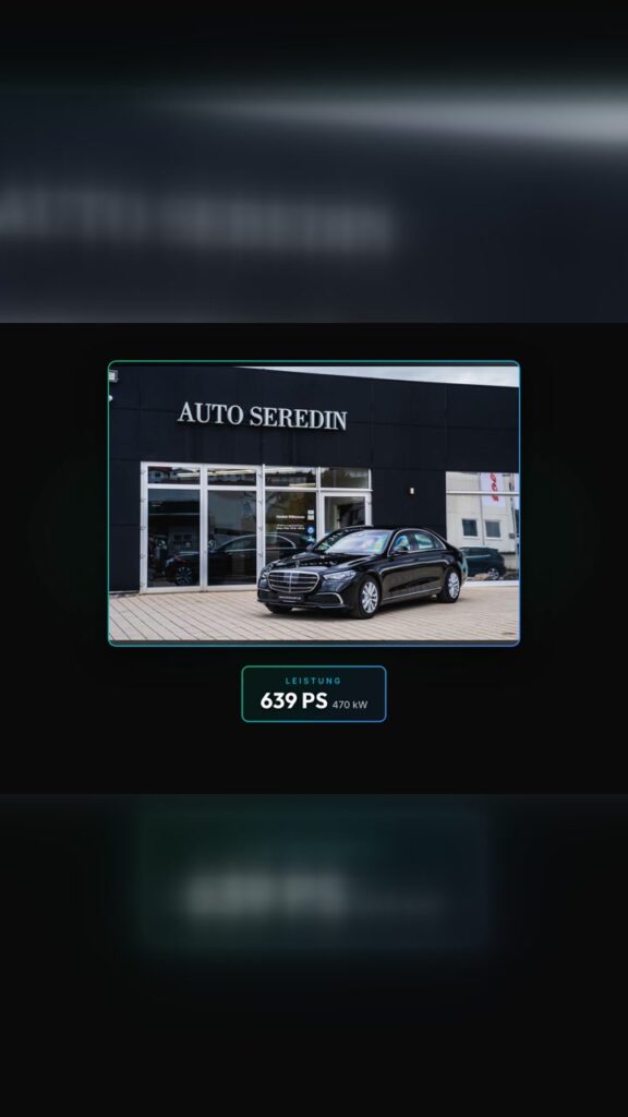 Mercedes-Benz AMG GT 63 S in einer digitalen Galerie mit Fahrzeugdetails