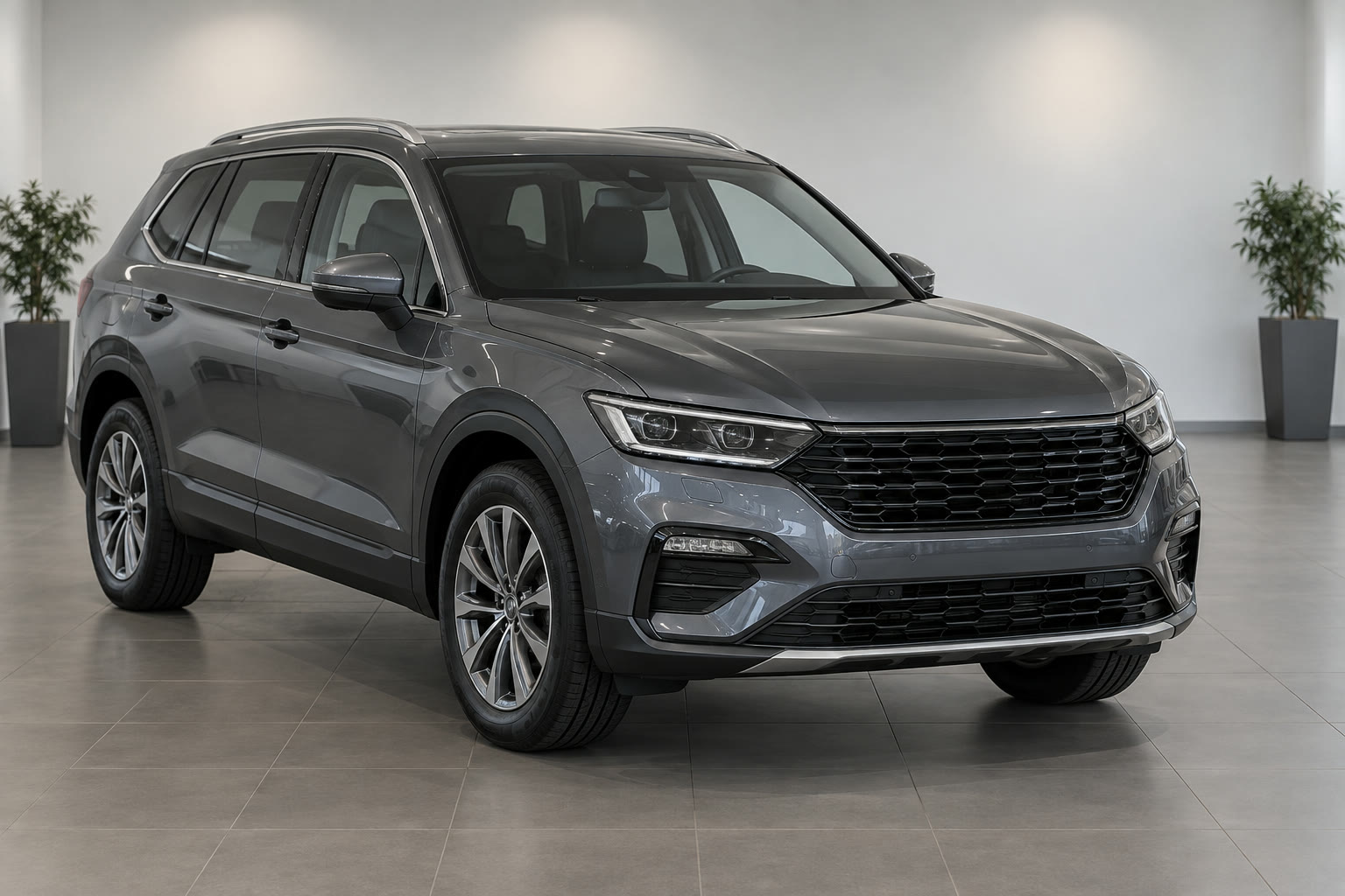 KI-generiertes Bild eines neutralen SUV für das Spinic-Demobeispiel
