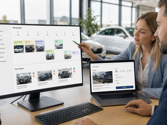 Wochenplan und Post-Queue im Autohaus: Inhalte und Fahrzeuge im Überblick